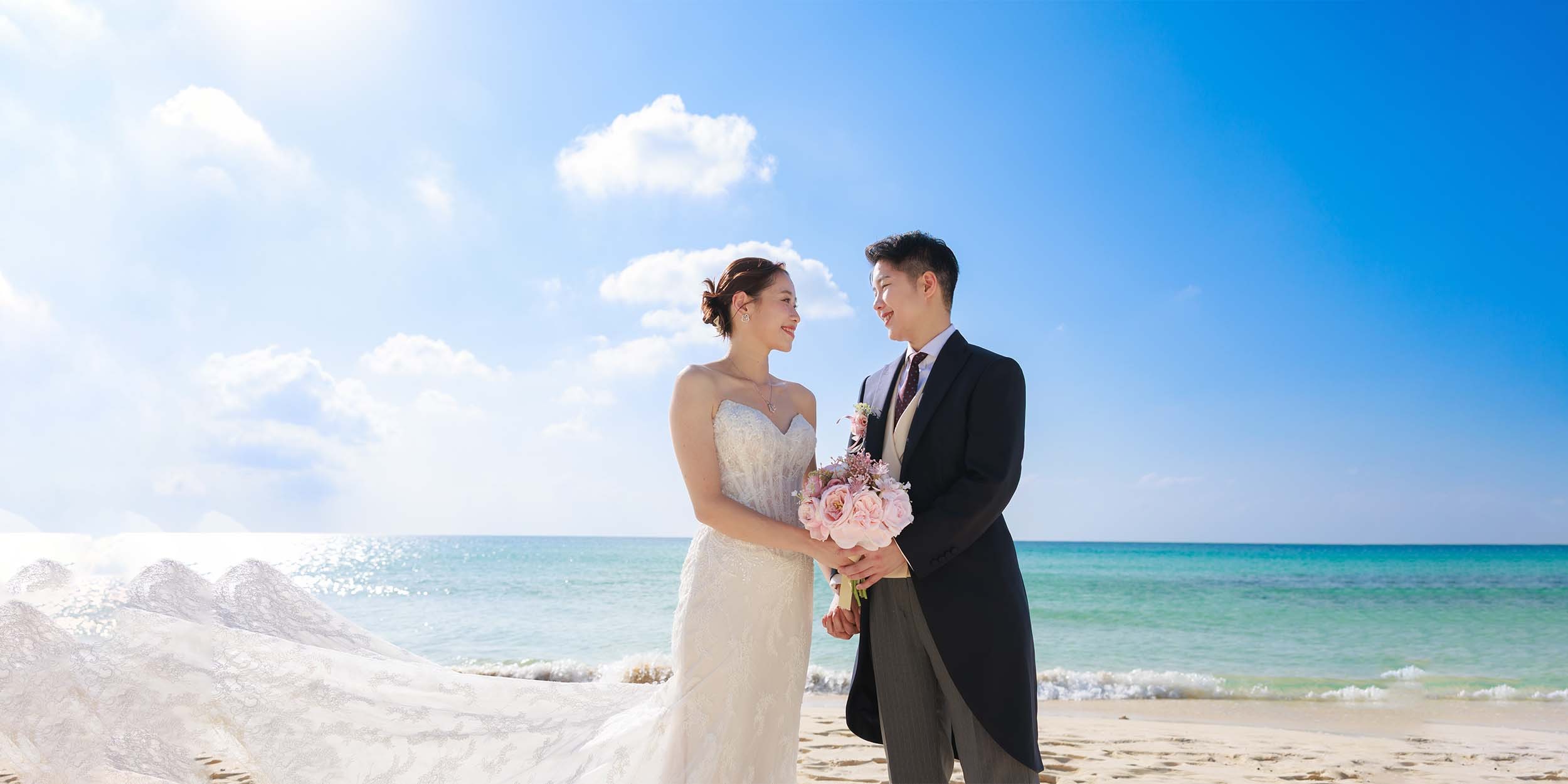 海外海島婚禮主視覺，呈現浪漫異地婚禮氛圍